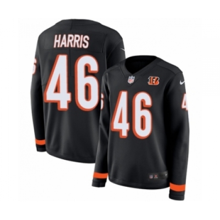 Women's Nike Cincinnati Bengals #46 Clark Harris Limited Black Therma Long Sleeve NFL Jersey