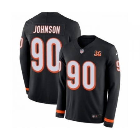 Youth Nike Cincinnati Bengals #90 Michael Johnson Limited Black Therma Long Sleeve NFL Jersey