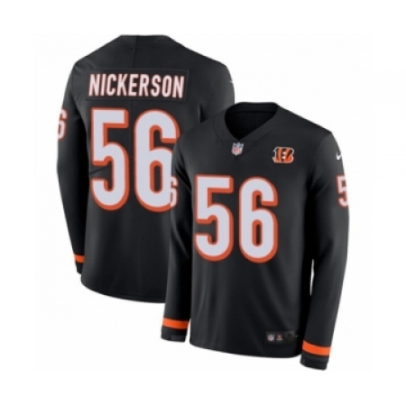 Youth Nike Cincinnati Bengals #56 Hardy Nickerson Limited Black Therma Long Sleeve NFL Jersey