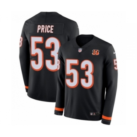 Youth Nike Cincinnati Bengals #53 Billy Price Limited Black Therma Long Sleeve NFL Jersey