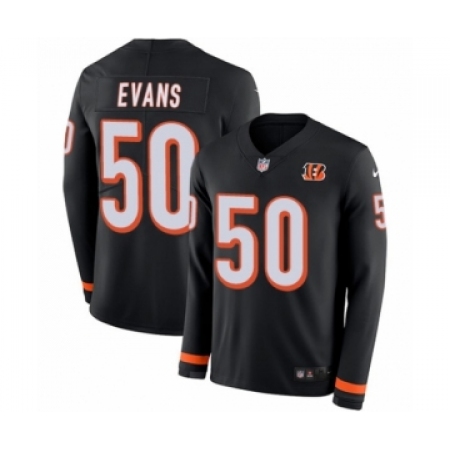 Youth Nike Cincinnati Bengals #50 Jordan Evans Limited Black Therma Long Sleeve NFL Jersey