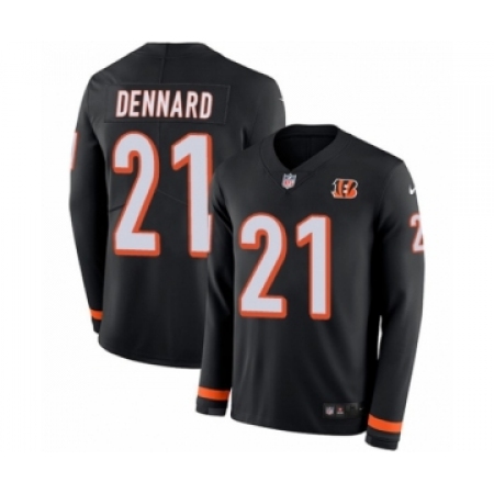 Youth Nike Cincinnati Bengals #21 Darqueze Dennard Limited Black Therma Long Sleeve NFL Jersey