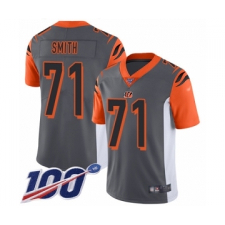 Men's Cincinnati Bengals #71 Andre Smith Limited Silver Inverted Legend 100th Season Football Jersey
