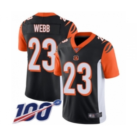 Men's Cincinnati Bengals #23 B.W. Webb Black Team Color Vapor Untouchable Limited Player 100th Season Football Jersey