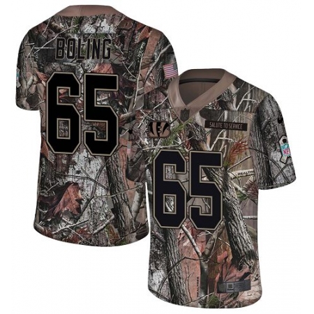 Youth Nike Cincinnati Bengals #65 Clint Boling Limited Camo Rush Realtree NFL Jersey