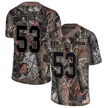 Youth Nike Cincinnati Bengals #53 Billy Price Limited Camo Rush Realtree NFL Jersey