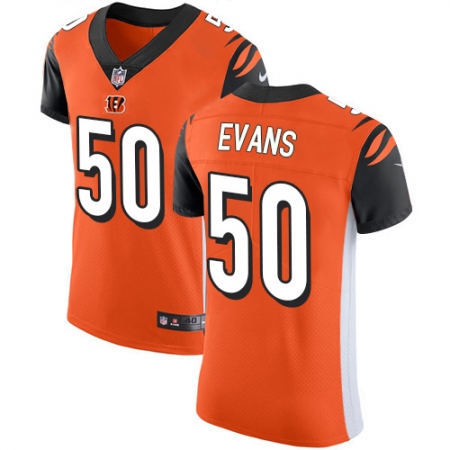 Men's Nike Cincinnati Bengals #50 Jordan Evans Orange Alternate Vapor Untouchable Elite Player NFL Jersey
