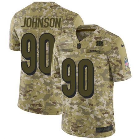 Men's Nike Cincinnati Bengals #90 Michael Johnson Limited Camo 2018 Salute to Service NFL Jersey