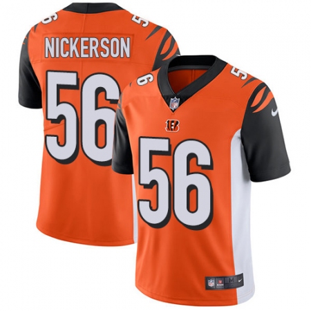 Men's Nike Cincinnati Bengals #56 Hardy Nickerson Orange Alternate Vapor Untouchable Limited Player NFL Jersey