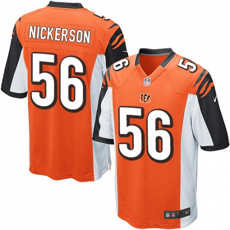 Men's Nike Cincinnati Bengals #56 Hardy Nickerson Game Orange Alternate NFL Jersey