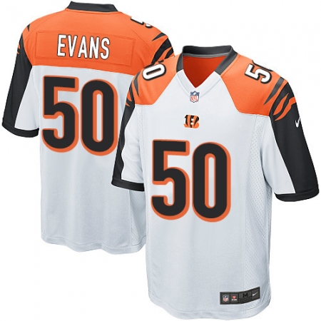 Men's Nike Cincinnati Bengals #50 Jordan Evans Game White NFL Jersey