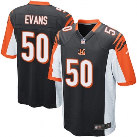 Men's Nike Cincinnati Bengals #50 Jordan Evans Game Black Team Color NFL Jersey