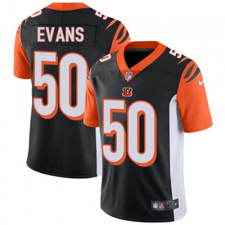 Men's Nike Cincinnati Bengals #50 Jordan Evans Black Team Color Vapor Untouchable Limited Player NFL Jersey