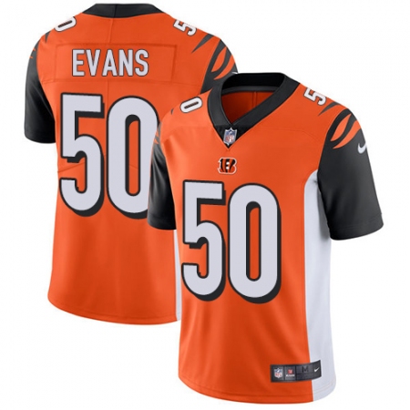 Men's Nike Cincinnati Bengals #50 Jordan Evans Orange Alternate Vapor Untouchable Limited Player NFL Jersey