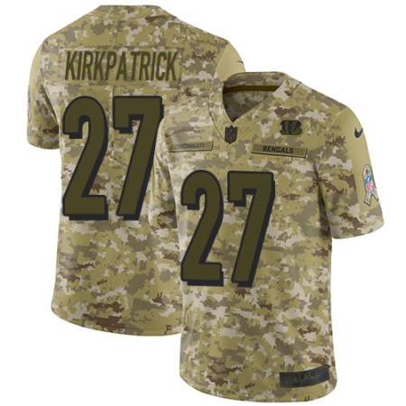 Men's Nike Cincinnati Bengals #27 Dre Kirkpatrick Limited Camo 2018 Salute to Service NFL Jersey