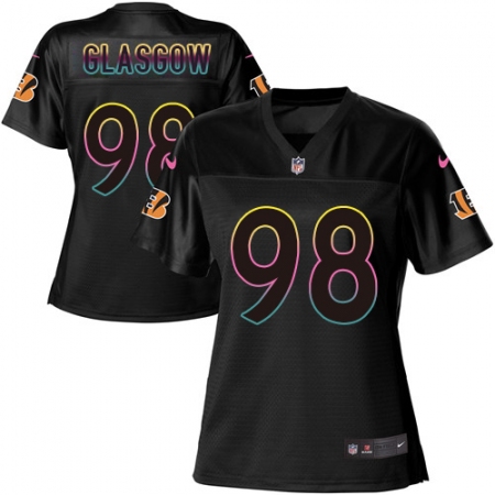 Women's Nike Cincinnati Bengals #98 Ryan Glasgow Game Black Fashion NFL Jersey