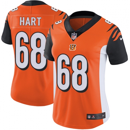 Women's Nike Cincinnati Bengals #68 Bobby Hart Orange Alternate Vapor Untouchable Limited Player NFL Jersey