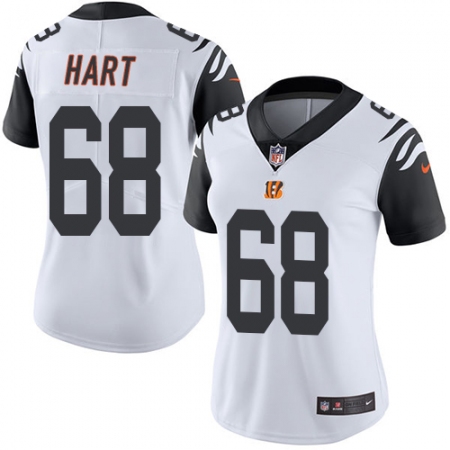 Women's Nike Cincinnati Bengals #68 Bobby Hart Limited White Rush Vapor Untouchable NFL Jersey
