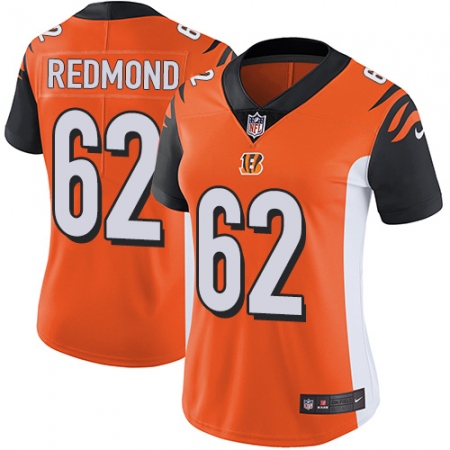 Women's Nike Cincinnati Bengals #62 Alex Redmond Orange Alternate Vapor Untouchable Limited Player NFL Jersey