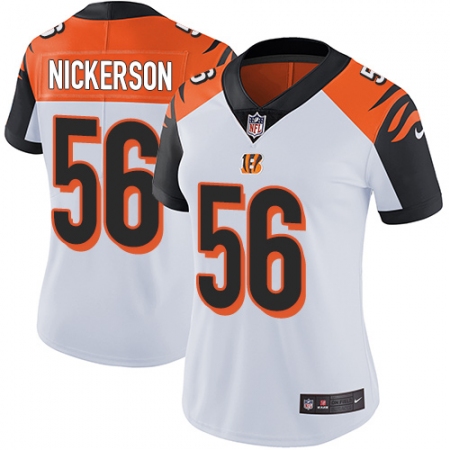 Women's Nike Cincinnati Bengals #56 Hardy Nickerson White Vapor Untouchable Limited Player NFL Jersey