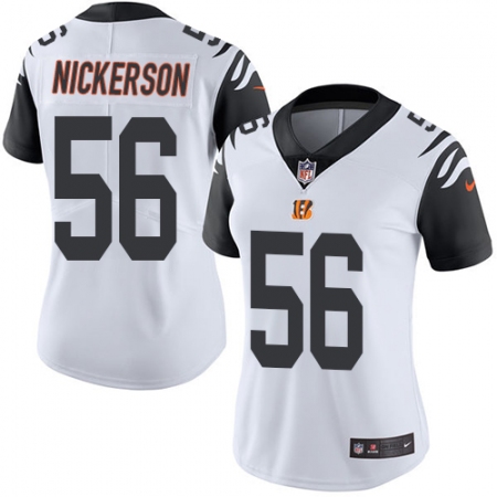 Women's Nike Cincinnati Bengals #56 Hardy Nickerson Limited White Rush Vapor Untouchable NFL Jersey