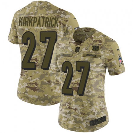 Women's Nike Cincinnati Bengals #27 Dre Kirkpatrick Limited Camo 2018 Salute to Service NFL Jersey
