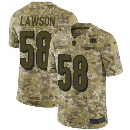Youth Nike Cincinnati Bengals #58 Carl Lawson Limited Camo 2018 Salute to Service NFL Jersey