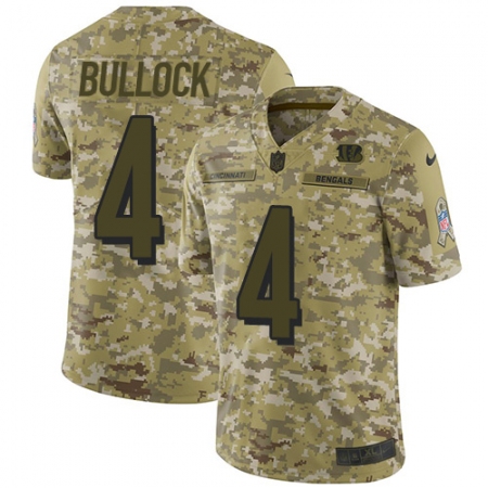 Youth Nike Cincinnati Bengals #4 Randy Bullock Limited Camo 2018 Salute to Service NFL Jersey