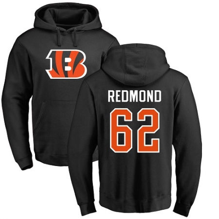 NFL Nike Cincinnati Bengals #62 Alex Redmond Black Name & Number Logo Pullover Hoodie