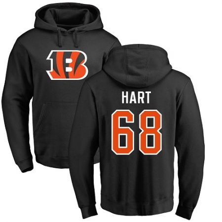 NFL Nike Cincinnati Bengals #68 Bobby Hart Black Name & Number Logo Pullover Hoodie