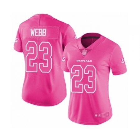 Women's Cincinnati Bengals #23 B.W. Webb Limited Pink Rush Fashion Football Jersey