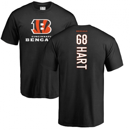 NFL Nike Cincinnati Bengals #68 Bobby Hart Black Name & Number Logo T-Shirt