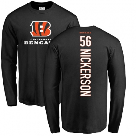 NFL Nike Cincinnati Bengals #56 Hardy Nickerson Black Backer Long Sleeve T-Shirt