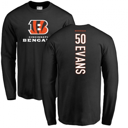 NFL Nike Cincinnati Bengals #50 Jordan Evans Black Backer Long Sleeve T-Shirt