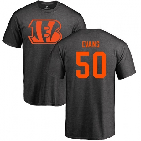 NFL Nike Cincinnati Bengals #50 Jordan Evans Ash One Color T-Shirt