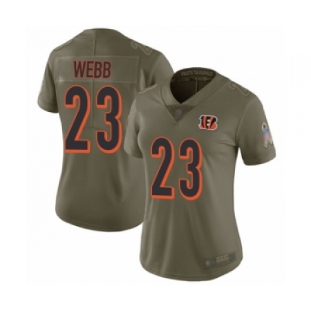 Women's Cincinnati Bengals #23 B.W. Webb Limited Olive 2017 Salute to Service Football Jersey