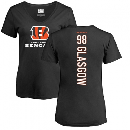 NFL Women's Nike Cincinnati Bengals #98 Ryan Glasgow Black Backer T-Shirt