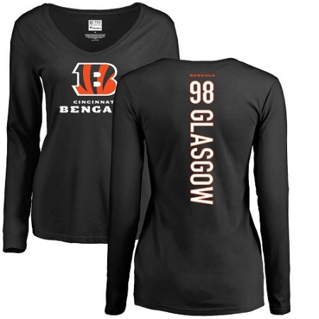 NFL Women's Nike Cincinnati Bengals #98 Ryan Glasgow Black Backer Long Sleeve T-Shirt