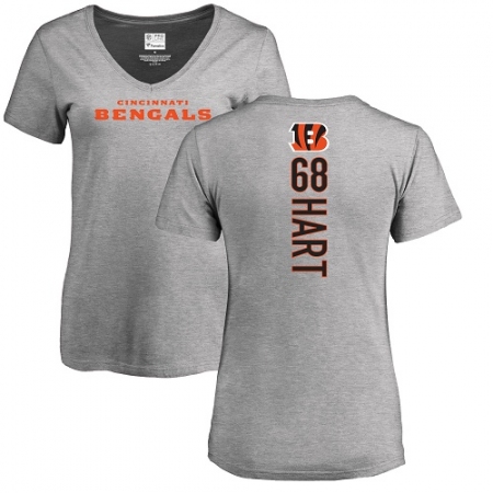 NFL Women's Nike Cincinnati Bengals #68 Bobby Hart Ash Backer V-Neck T-Shirt