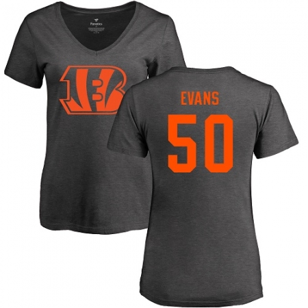NFL Women's Nike Cincinnati Bengals #50 Jordan Evans Ash One Color T-Shirt