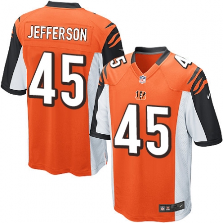 Men's Nike Cincinnati Bengals #45 Malik Jefferson Game Orange Alternate NFL Jersey