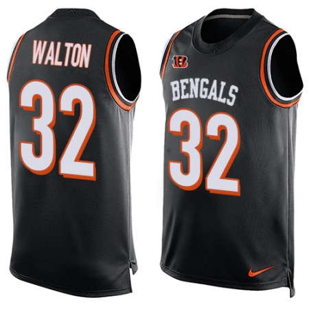 Men's Nike Cincinnati Bengals #32 Mark Walton Limited Black Player Name & Number Tank Top NFL Jersey