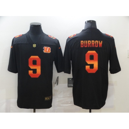 Men's Cincinnati Bengals #9 Joe Burrow Black colorful Nike Limited Jersey