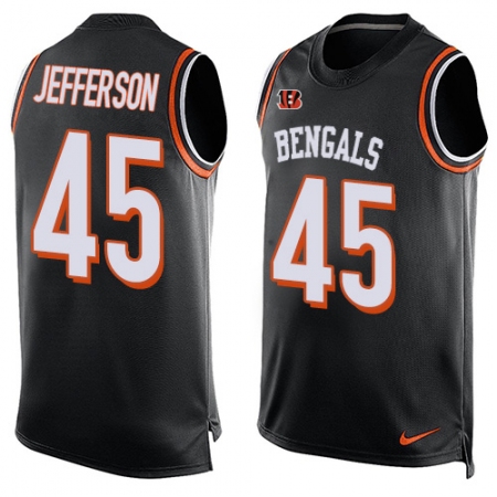 Men's Nike Cincinnati Bengals #45 Malik Jefferson Limited Black Player Name & Number Tank Top NFL Jersey