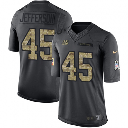 Men's Nike Cincinnati Bengals #45 Malik Jefferson Limited Black 2016 Salute to Service NFL Jersey