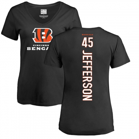 NFL Women's Nike Cincinnati Bengals #45 Malik Jefferson Black Backer T-Shirt