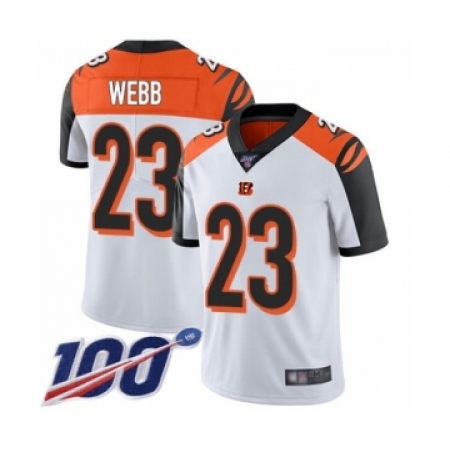 Youth Cincinnati Bengals #23 B.W. Webb White Vapor Untouchable Limited Player 100th Season Football Jersey