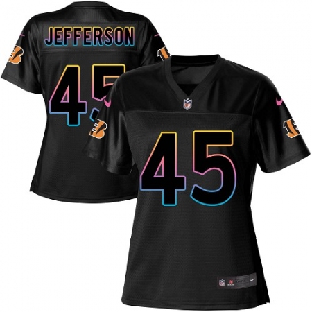 Women's Nike Cincinnati Bengals #45 Malik Jefferson Game Black Fashion NFL Jersey