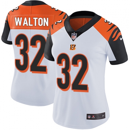 Women's Nike Cincinnati Bengals #32 Mark Walton White Vapor Untouchable Limited Player NFL Jersey