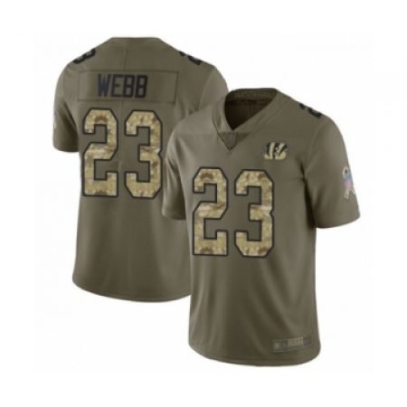 Youth Cincinnati Bengals #23 B.W. Webb Limited Olive Camo 2017 Salute to Service Football Jersey